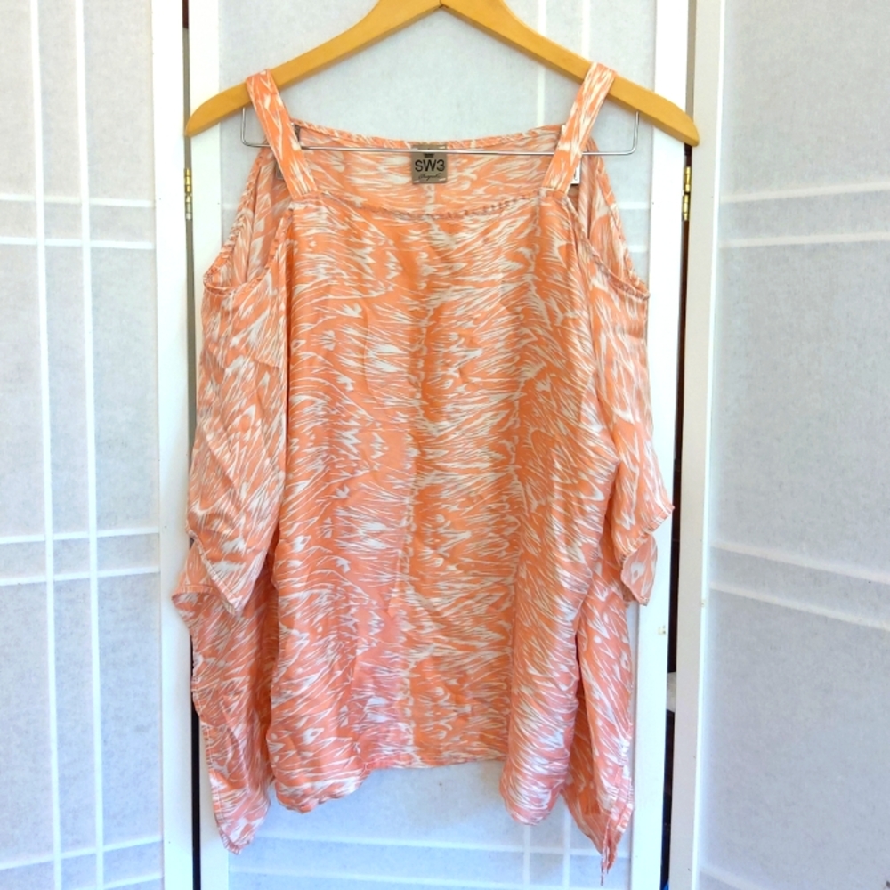 SW3 silk blouse white orange